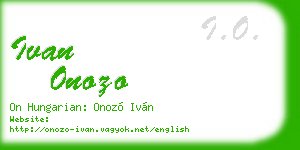 ivan onozo business card